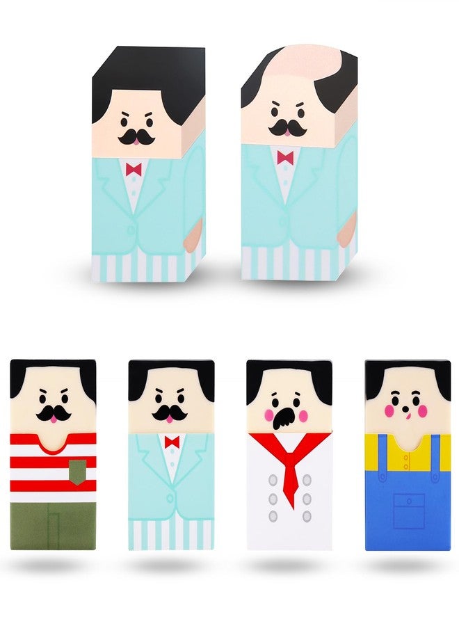 TUCEWP 8Pcs Cute Salaryman Erasers Bald Uncle Erasers Bulk Bald Eraser Desk Pet Fun Pencil Eraser Back to School Gifts for School Classroom Rewards Party Favors - Image 1